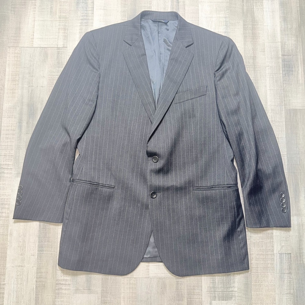 Brooks Brothers 1818 Fitzgerald Men's 42R Charcoal Pinstripe Suit Jacket Blazer